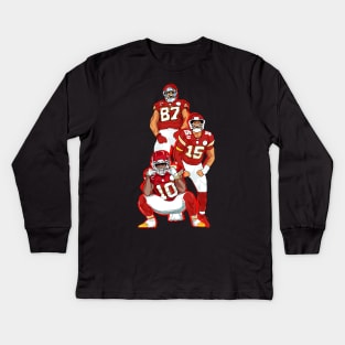 Chiefs - black Kids Long Sleeve T-Shirt